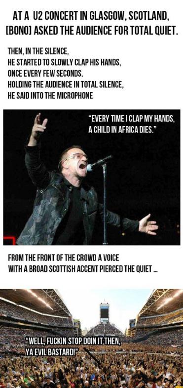 Jedes mal wenn ich in die Hand klatsche stirbt ein Kind - Bono von U2