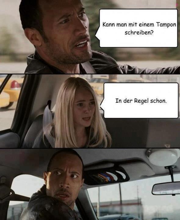 Die besten 100 Bilder in der Kategorie quatsch: The Rock vs. Periode - Kann man mit einem Tampon schreiben - In der Regel schon