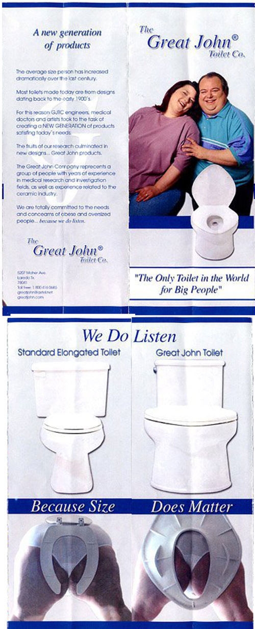 Die besten 100 Bilder in der Kategorie werbung: Great John Toilet - Because Size matter