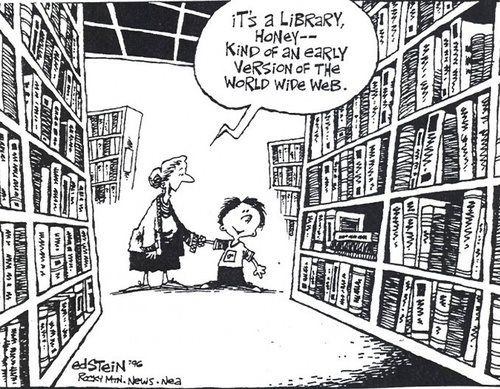 Die besten 100 Bilder in der Kategorie cartoons: Its a Library, Honey - Kind of an early Version of the World Wide Web