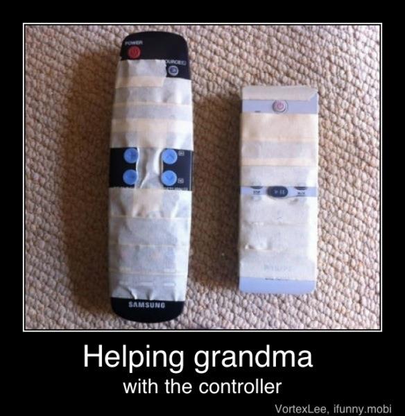 Fernbedienungshilfe fÃ¼r Oma - Helping Grandma with the Controller