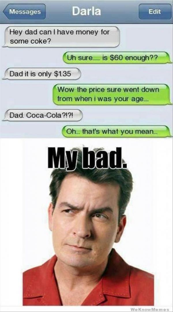 Text-Message Fail - Money for some Coke