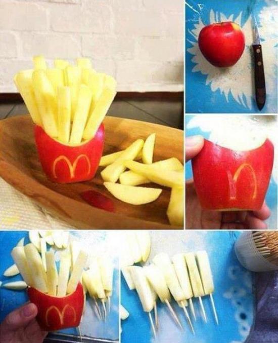 Die besten 100 Bilder in der Kategorie nahrung: So mÃ¶gen auch Kinder Ãpfel - Apfel McDonalds Pommes Sticks Fake