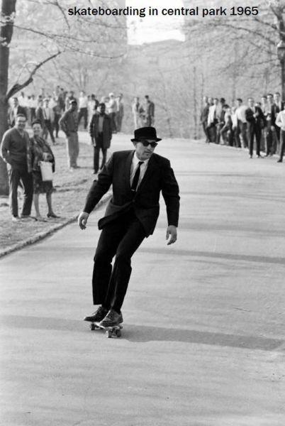 Skateboarding in central Park 1965