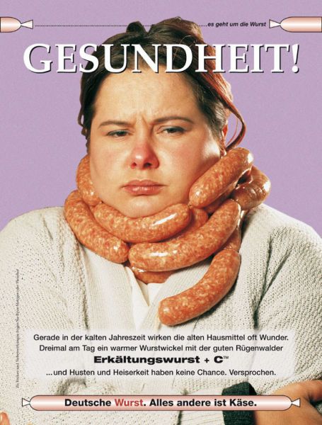 Die besten 100 Bilder in der Kategorie werbung: Wurst gegen ErkÃ¤ltung