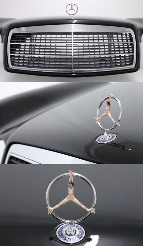 Mercedes-Stern mit Frau - Fun - Auto