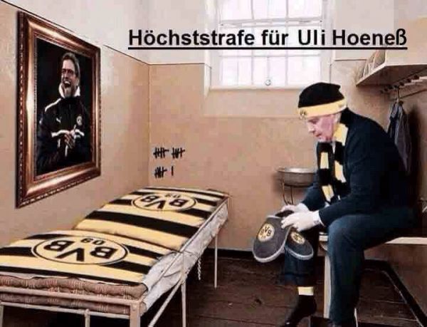 Die besten 100 Bilder in der Kategorie quatsch: Uli HoeneÃ Dortmund Zelle