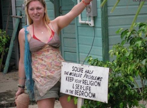 Solve half the world's Problems. Keep your Religion and Sex-Life in the Bedroom.
