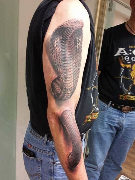 Die besten 100 Bilder in der Kategorie coole_tattoos: Cobra, Schlange, 3D, Arm, Tattoo