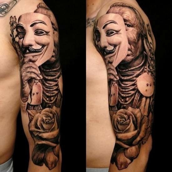 Die besten 100 Bilder in der Kategorie tattoos: Guy-Fawkes-Maske, 3D, Tattoo