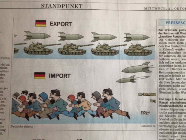 Die besten 100 Bilder in der Kategorie cartoons: Export, Import, Problem, Krieg, Waffen, FlÃ¼chtlinge, Panzer, Raketen