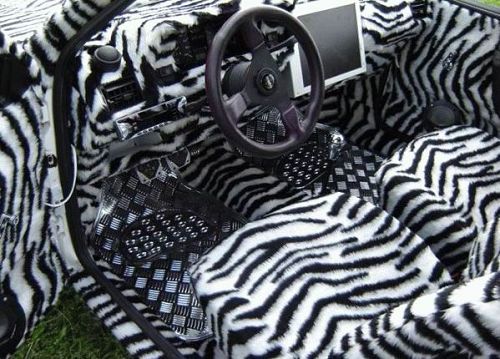 Zebra-Innenausstattung eines Autos