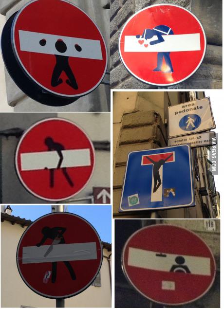 Verkehrschild, Spass, Kunst, Strasse