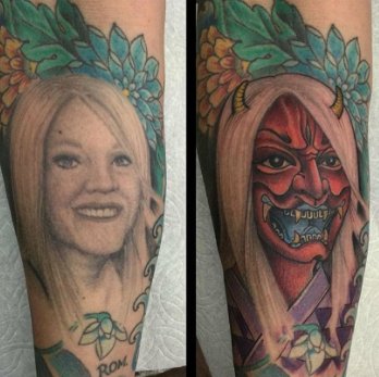 Die besten 100 Bilder in der Kategorie lustige_tattoos: Tattoo, ex, Freundin, Teufelin