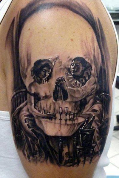 Tattoo, Clown, Horror, optische TÃ¤uschung