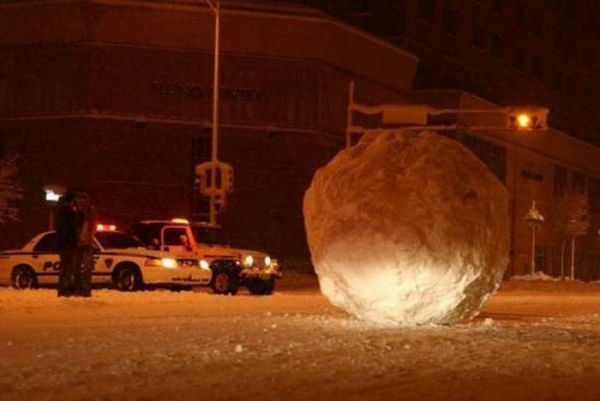 Schneeball, Polizei, Winter, Scherz, Prank, witzig