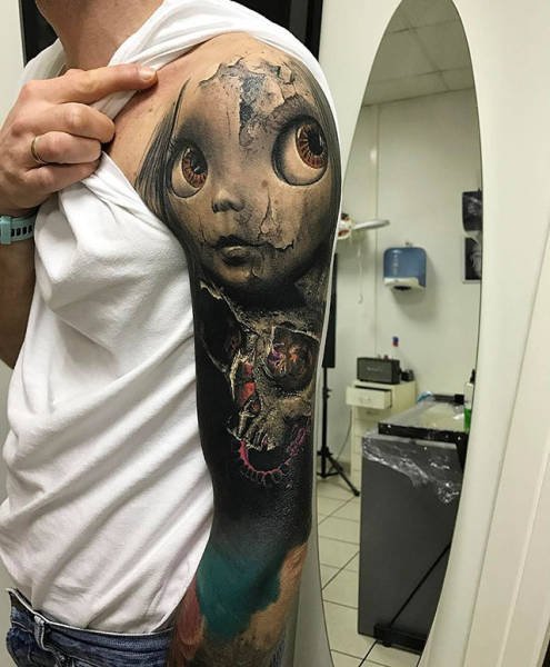 Tattoos Madchen Gesicht Comic Style 3d Oberarm Die Besten 100 Bilder In Vielen Kategorien