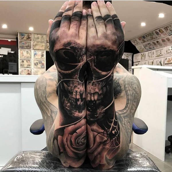 Die besten 100 Bilder in der Kategorie horror_tattoos: Totenkopf, Arme, gruselig, Tattoo