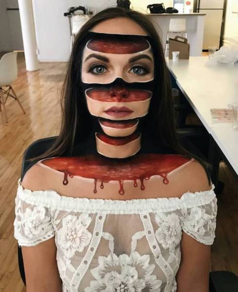 Die besten 100 Bilder in der Kategorie bodypainting: Facepainting, Scheiben, Blut, Horror, optische TÃ¤uschung, 3D