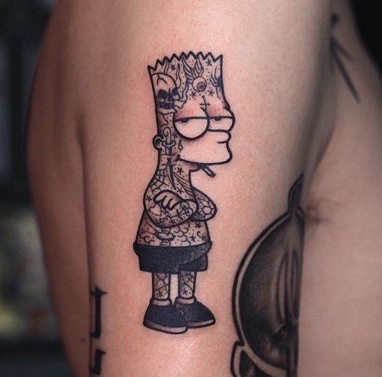 Die besten 100 Bilder in der Kategorie lustige_tattoos: Bart Simpson, Tattoos, lustig