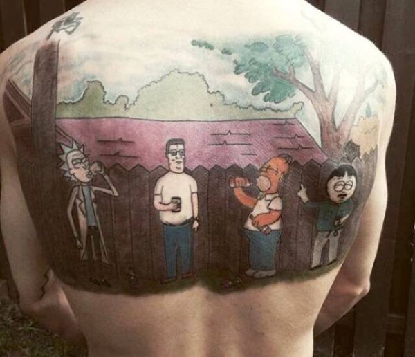 Comic, Tattoo, grausam, Rick, Homer