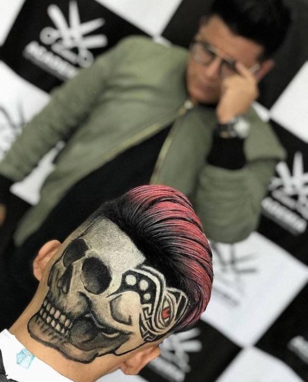 Die besten 100 Bilder in der Kategorie frisuren: Frisur, Totenkopf, Design, Friseur, Kunst, Hinterkopf