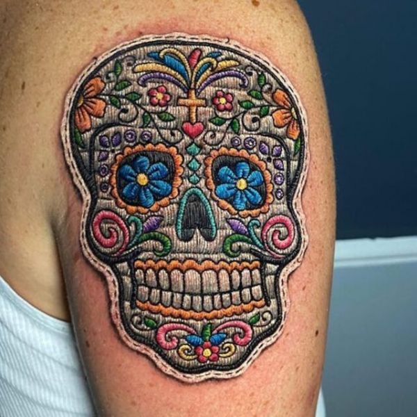 Die besten 100 Bilder in der Kategorie tattoos: mexikanisch, bestickt, totenkopf, tÃ¤towiert