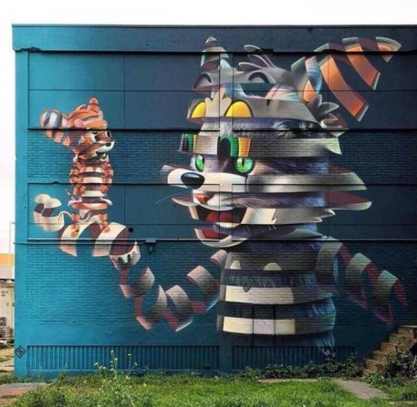 Katze, Maus, Graffiti, LSD, 3D, Kunst