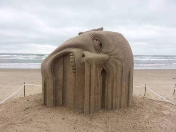 Kopf, Sand, Kunst, Strand, Wahnsinn, Surrealismus