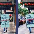 Die besten Bilder:  Position 35 in werbung - Try nando's extra hot peri-peri chicken.
