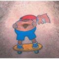 Die besten Bilder in der Kategorie lustige_tattoos: tattoo, bart, simpson, belly