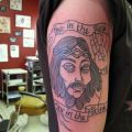 Die besten Bilder in der Kategorie tattoos: Shocker Jesus Tattoo - Two in the pink, one in the stink