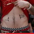 Die besten Bilder in der Kategorie lustige_tattoos: Zahnbürste durch den Magen Tattoo - Toothe-brush through stomach Tattoo