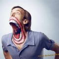 Die besten Bilder:  Position 40 in bodypainting - Great screaming Mouth Bodypainting