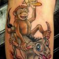Die besten Bilder:  Position 49 in lustige tattoos - LSD-Tattoo - Affe reitet Esel - monkey on donkey