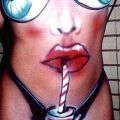 The Best Pics:  Position 109 in  - Funny  : Softdrink drinking Face Bodypainting