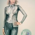 Die besten Bilder:  Position 26 in bodypainting - Women with suit, shirt and tie
