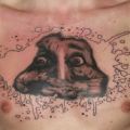 Die besten Bilder in der Kategorie lustige_tattoos: Fratze aus der Brust Tattoo