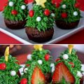 Die besten Bilder:  Position 32 in nahrung - Christmas Tree Strawberry Cookies