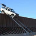 The Best Pics:  Position 61 in  - Mexican smugglers tried to drive over the wall between the US and Mexico near Yuma, Arizona