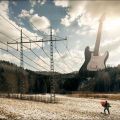 Die besten Bilder in der Kategorie photoshops: Stromleitung als Gitarrensaiten E-Gitarre