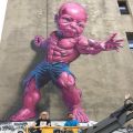 Die besten Bilder in der Kategorie graffiti: Baby Hulk, Muskeln, Grafitti, Hauswand
