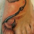 Die besten Bilder in der Kategorie lustige_tattoos: Angelhaken, Fuß, 3D, witzig