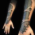 Die besten Bilder in der Kategorie coole_tattoos: Gitarre, Saiten, Musikinstrument, Haut, Tattoo, 3D