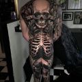 Die besten Bilder in der Kategorie horror_tattoos: Tattoo, Totenkopf, Gerippe, 3D, ganzkörper