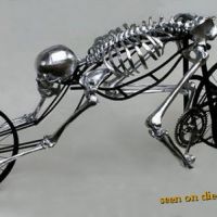 Fantastic Skeleton Bicycle art piece by Jud Turner