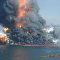 Deepwater Horizon Burning Disaster