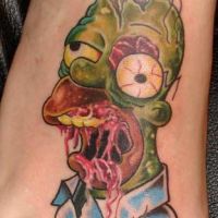 Homer Zombsen Horror Tattoo