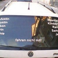 Justin und co fahren nicht mit!