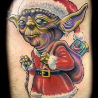 Master Santa-Yoda Christmas Tattoo